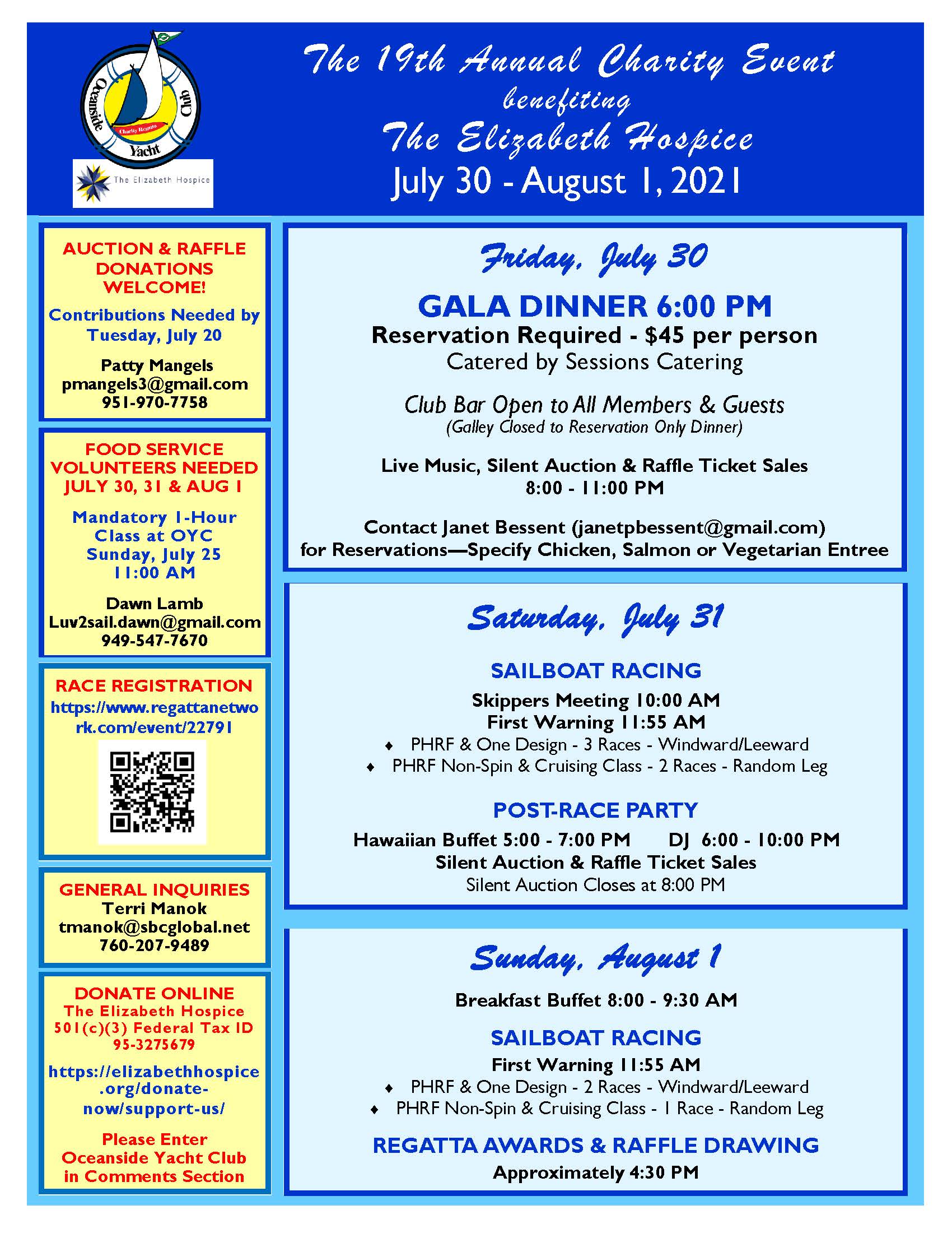 oceanside yacht club calendar